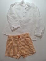 Conjunto camisa y pantalón de rayas naranja - Imagen 3