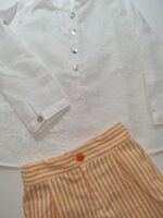 Conjunto camisa y pantalón de rayas naranja