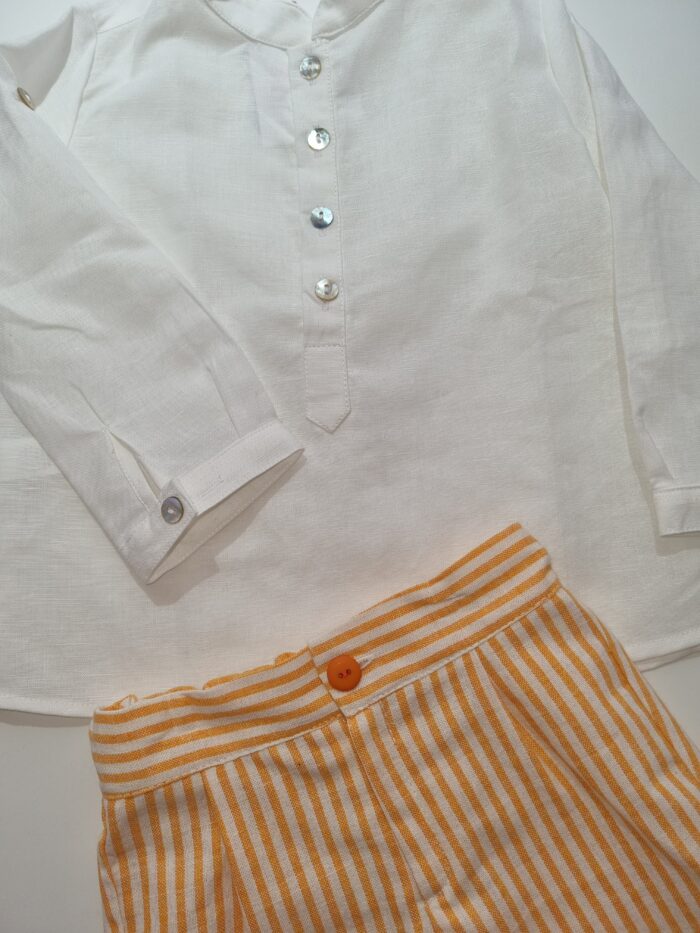 Conjunto camisa y pantalón de rayas naranja - Imagen 2
