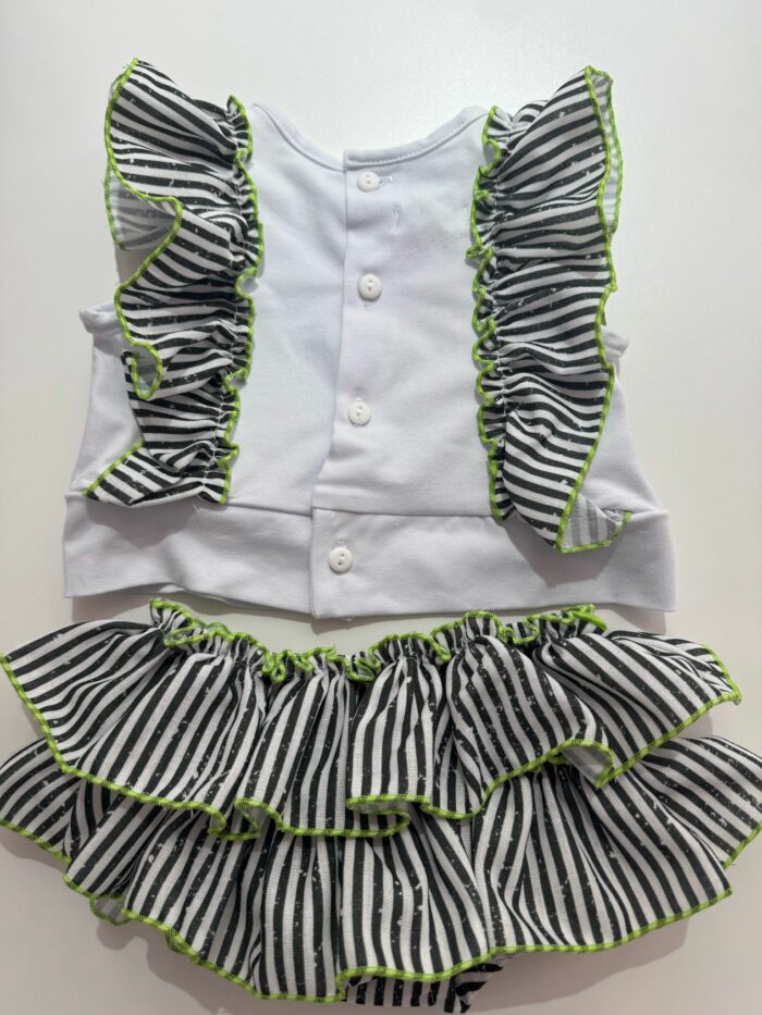 Conjunto dos piezas rayas gris oscuro/verde lima - Imagen 3