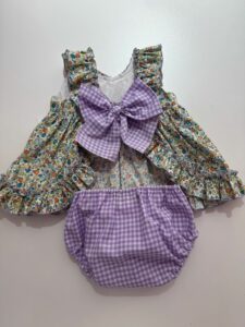 Jesusito liberty y moña vichy morado - Imagen 2