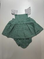 Conjunto dos piezas en vichy verde oliva