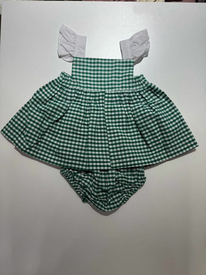 Conjunto dos piezas en vichy verde oliva - Imagen 3