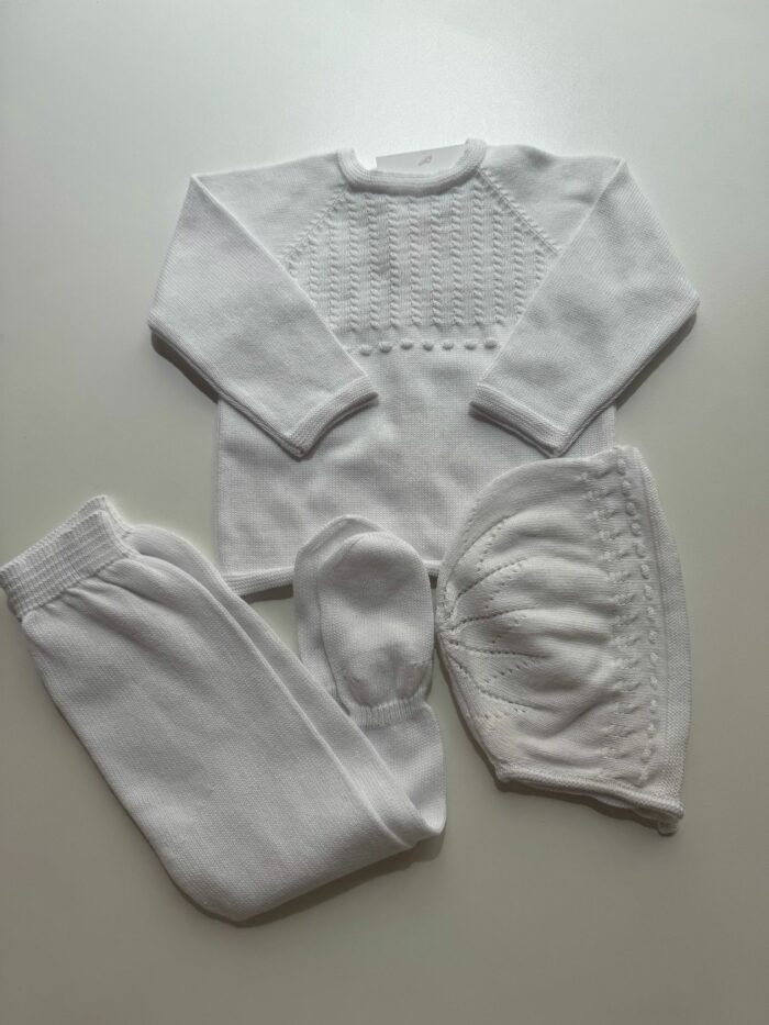 Conjunto bebé tres piezas blanco - Imagen 2